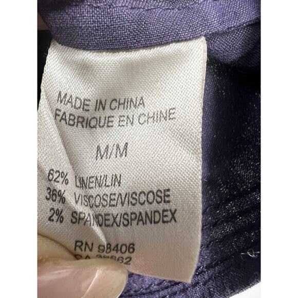 Theory Shirt Womens Tank Top Purple Peplum Angie Linen Lightweight Medium - Picture 3 of 7